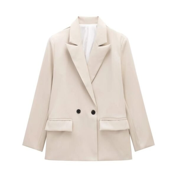 KUCLUT 2024 Spring and Autumn New Women's Solid Color Double breasted Loose Suit Coat for Women - Image 6