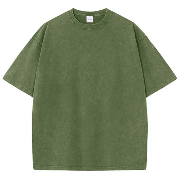 American Style Retro Heavyweight Solid Color Short Sleeved T-shirt Men Women Summer Street Trendy Washed Old Oversized Clothes - Image 10