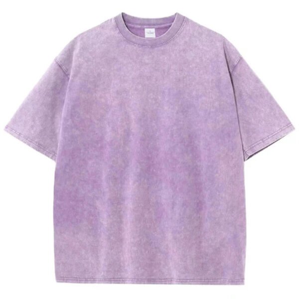 American Style Retro Heavyweight Solid Color Short Sleeved T-shirt Men Women Summer Street Trendy Washed Old Oversized Clothes - Image 13