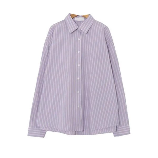 Shirts Women Minimalist Striped Tender All-match Fashion Spring Loose Design Korean Style Sweet Elegant Ladies Office Leisure - Image 7