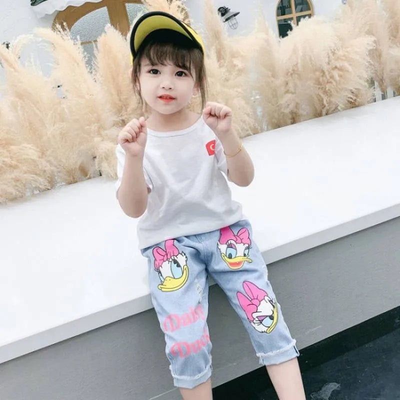 Spring Summer Children Cartoon Daisy Jeans Thin Baby Girls Loose Denim Pants Kids Fashion Casual Trousers for 2-6 Years - Image 3