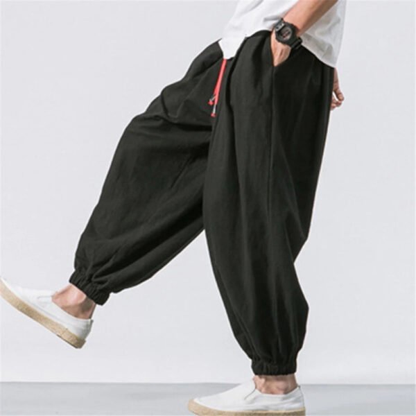 FGKKS New Oversize Men Loose Harem Pants Autumn Chinese Linen Overweight Sweatpants High Quality Casual Brand Trousers Male - Image 2