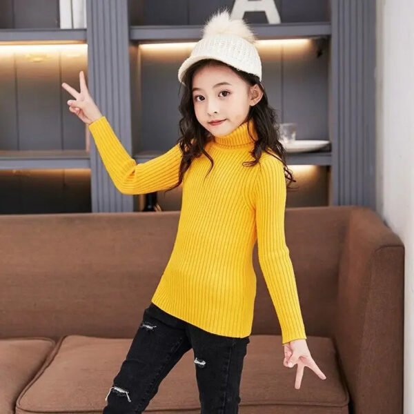 Baby Girls Winter Turtleneck Knitted Sweaters Clothes 2024 Autumn Children Boys Pullover Kids Knitwear - Image 6
