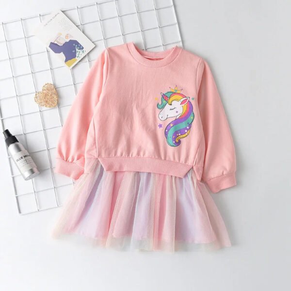 New Unicorn Princess Dress Children's Spring & Autumn Season Dress Girls' Birthday Party Dress Halloween Christmas Dress - Image 7