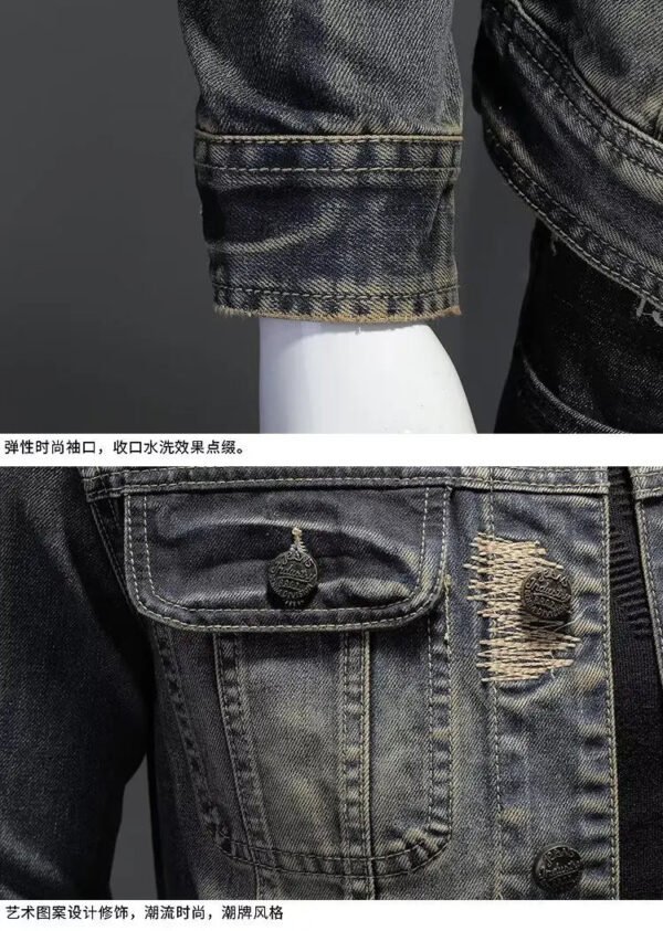 Autumn and Winter Coats for Men Spring and Fall Trends Plankton Denim Cargo Jacket Loose Casual Men's Coat Winter - Image 5
