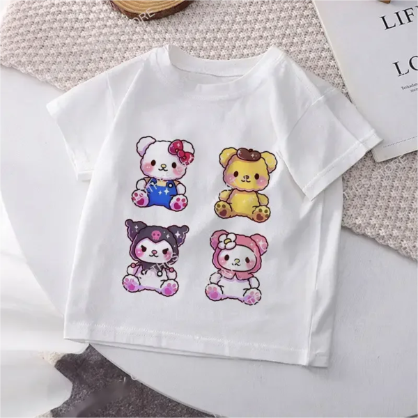 Hello Kitty Children's T-shirt Y2k Cotton Sanrio Kuromi Melody Anime Tee Shirts Cartoons Kid Girl Boy Streetwear Casual Clothes - Image 6