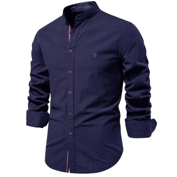 AIOPESON 100% Cotton Social Shirt Men Solid Color Long Sleeve High Quality Brand Shirt for Men Spring Stand Casual Men's Shirts - Image 10