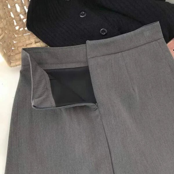 Lucyever Black Gray Women Skirts A-Line Korean Style High Waist Split Mini Skirt Woman Simple Casual Office Shorts Skirts Female - Image 4