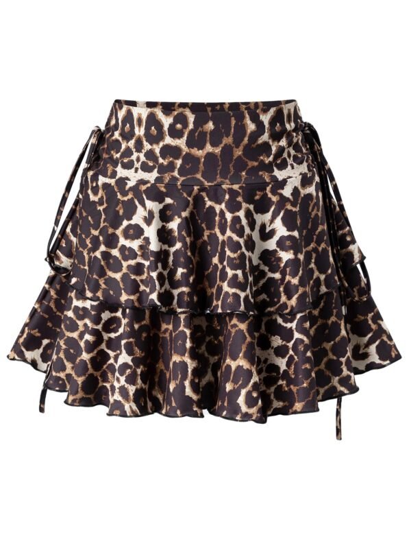 2025 New Leopard Print Skirt Women Summer Fashion Outdoor Versatile High Waist Slim Fit Elastic Waist Short Skirt Goods In Stock - Image 2