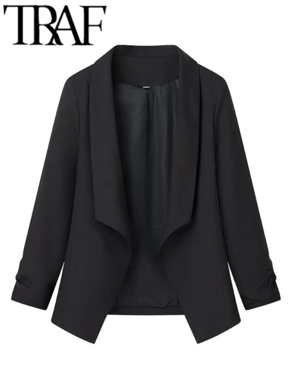 TRAF 2025 Woman Fashion Candy Mini Suits Casual Slim 6-color Soft Coats Spring - Image 2