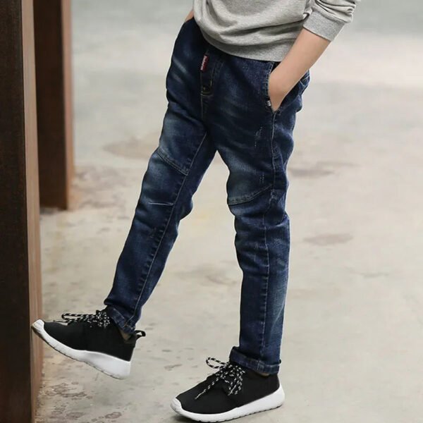 DIIMUU 4-11 Years Boys Clothes Slim Straight Jeans Young Pants Kids Baby Children Denim Clothing Trousers Elastic Waist Bottoms - Image 9