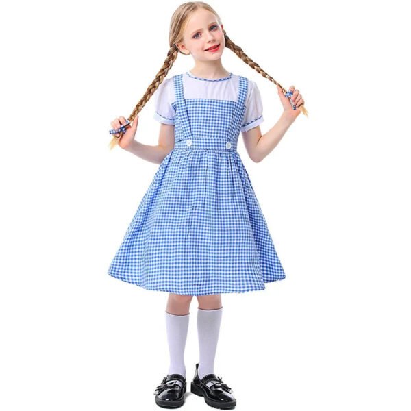 Umorden Blue Gingham Dorothy Costume for Girls Child Kids Farm Dress Short Halloween Book Week Fantasia Costumes - Image 5