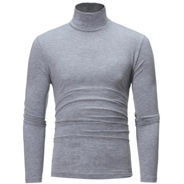 Autumn Winter Men's High Neck T-shirt Slim Fit Fashion High Elastic Long Sleeve Casual Breathable Apparel Pullover Thermal Tops - Image 8