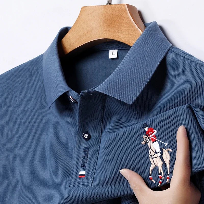 Men's Embroidered Casual Fashion Short Sleeved POLO Shirt Summer Comfortable Top - Image 4