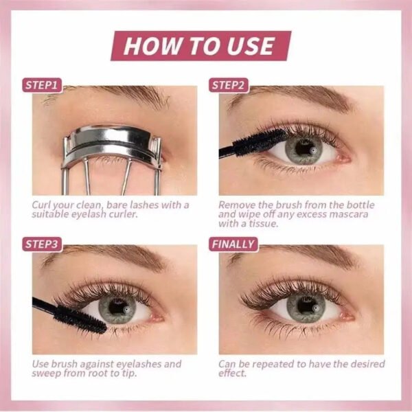5D Waterproof Mascara Lengthening Eyelashes Women's Make-up Waterproof Mascara Black Silk Fibre Mascara Korean Cosmetics New - Image 6