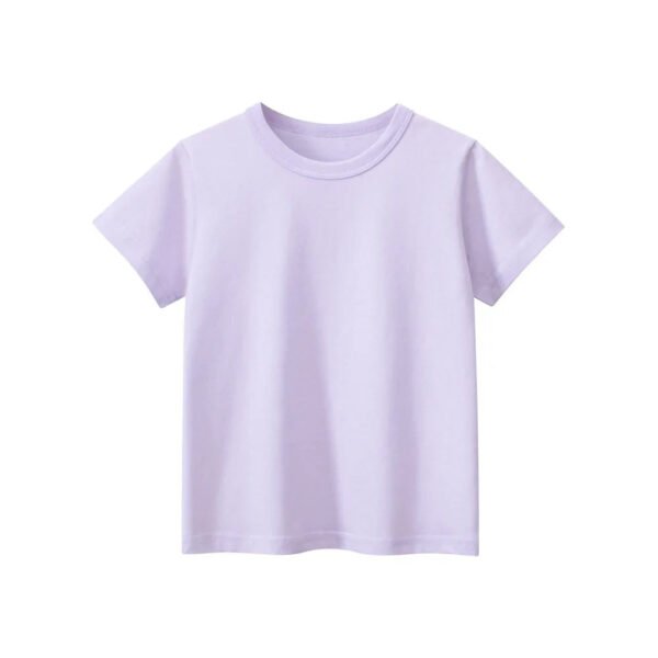 2024 Summer Girls Boys Solid T-Shirts Clothes 100% Pure Cotton Short Sleeve Yellow Red Green Kids UnderShirt Bottomming Clothing - Image 16