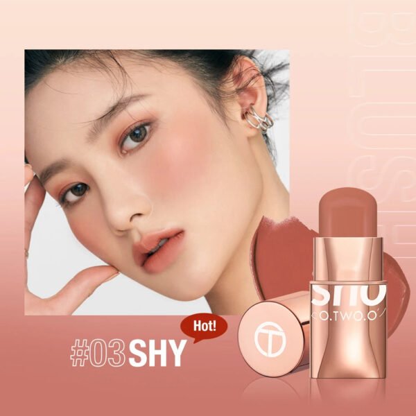 O.TWO.O Lipstick Blush Stick 3-in-1 Eyes Cheek and Lip Tint Buildable Waterproof Lightweight Cream Multi Stick Makeup for Women - Image 7
