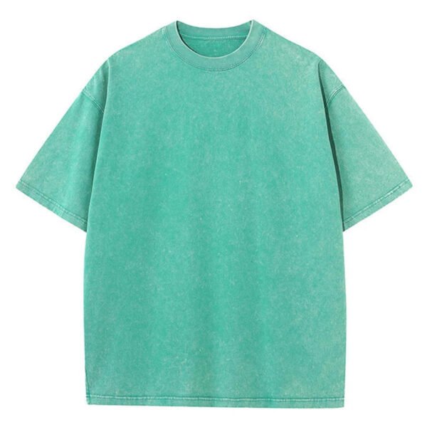 American Style Retro Heavyweight Solid Color Short Sleeved T-shirt Men Women Summer Street Trendy Washed Old Oversized Clothes - Image 12