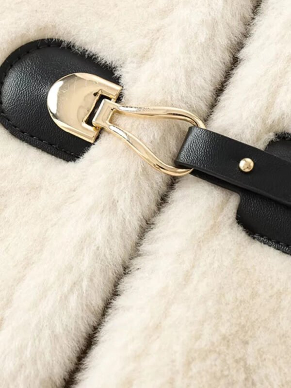 TRZA-Thick Warm Faux Fur Jacket for Women, Long Sleeve Coat, Front Toggle, Female Outerwear, Chic Tops, Fashion - Image 4