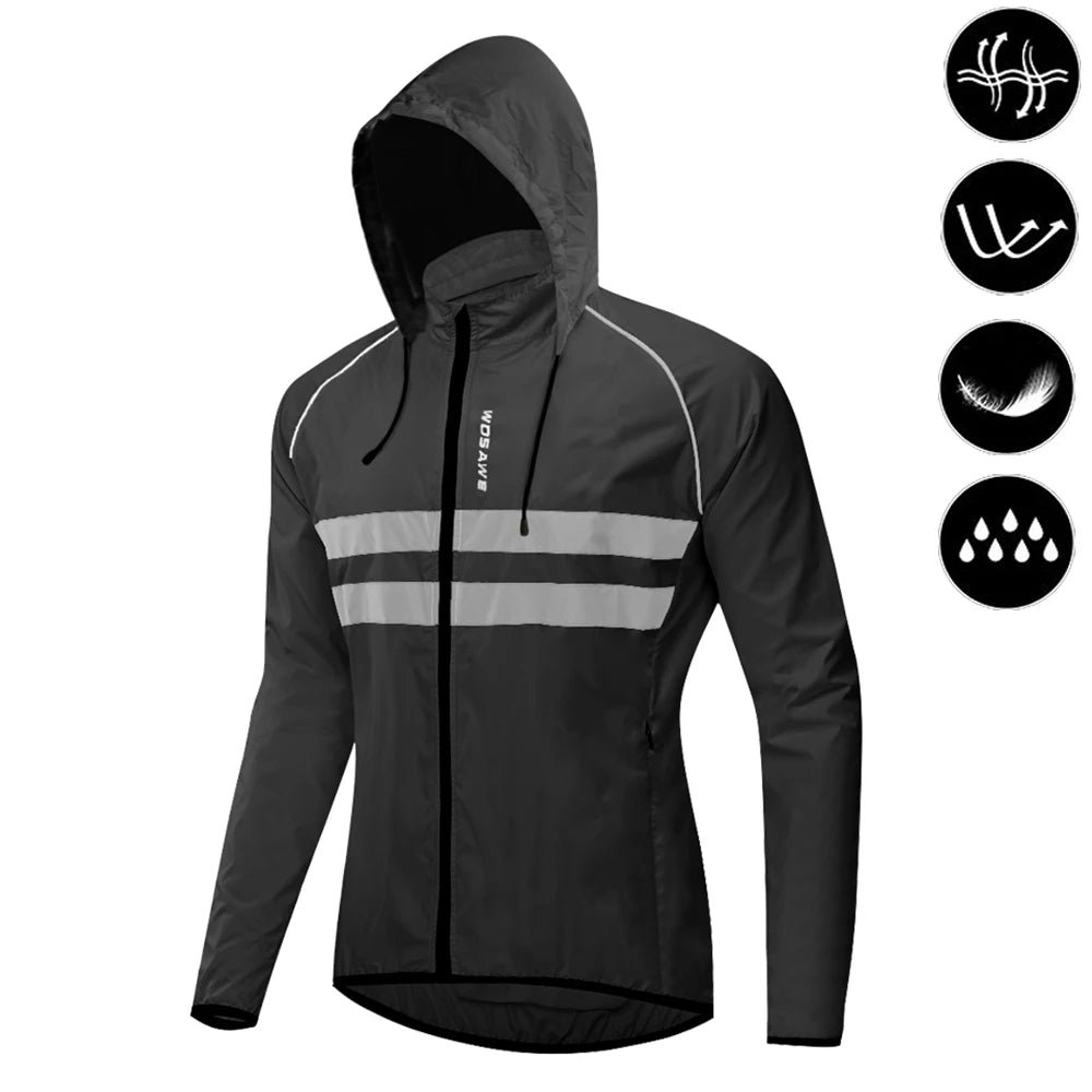 WOSAWE Cycling Windbreaker Men Packable Windproof Reflevtive Jacket Running Biking Hiking Riding Wind Coat MTB Bicycle Jersey - Image 12