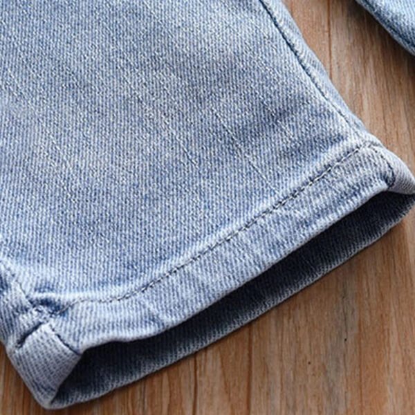 Girls Cartoon Embroidery Jeans 2023 Fashion Autumn New Baby Kids Casual Elastic Waist Pockets Denim Pant Cotton Children's Pants - Image 6