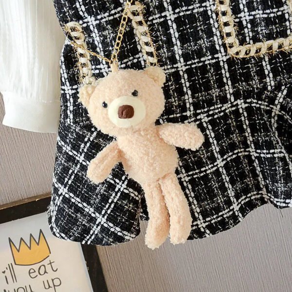 Baby Girls winter Princess Patchwork Dress 2022 New Fashion Party Costumes Kids Bowtie Casual Outfits Baby Lovely Suits 2-7Y - Image 4