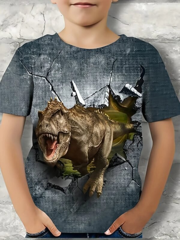 Children's Clothing Boys Tshirt Short Sleeve Child T-Shirt 3D Dinosaur Print Casual Kids Summer Clothes Girls Clothes Tops Tee - Image 15