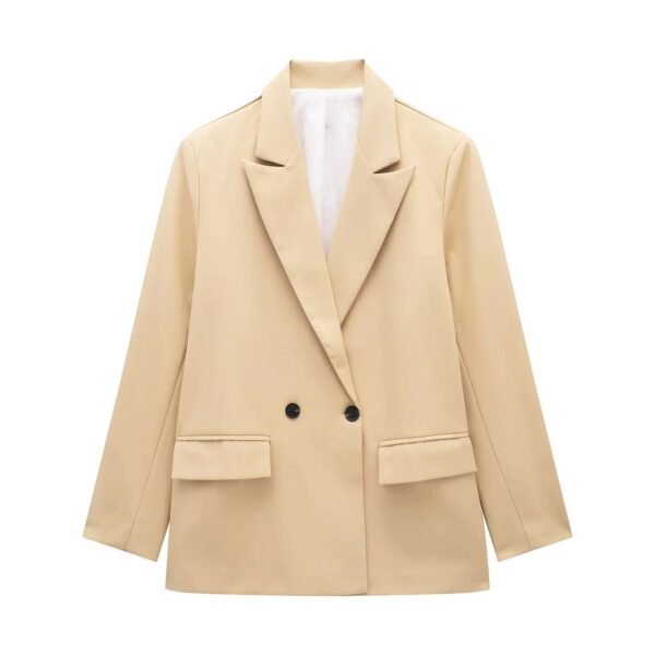 KUCLUT 2024 Spring and Autumn New Women's Solid Color Double breasted Loose Suit Coat for Women - Image 15