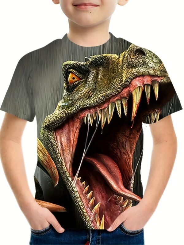 Children's Clothing Boys Tshirt Short Sleeve Child T-Shirt 3D Dinosaur Print Casual Kids Summer Clothes Girls Clothes Tops Tee - Image 19