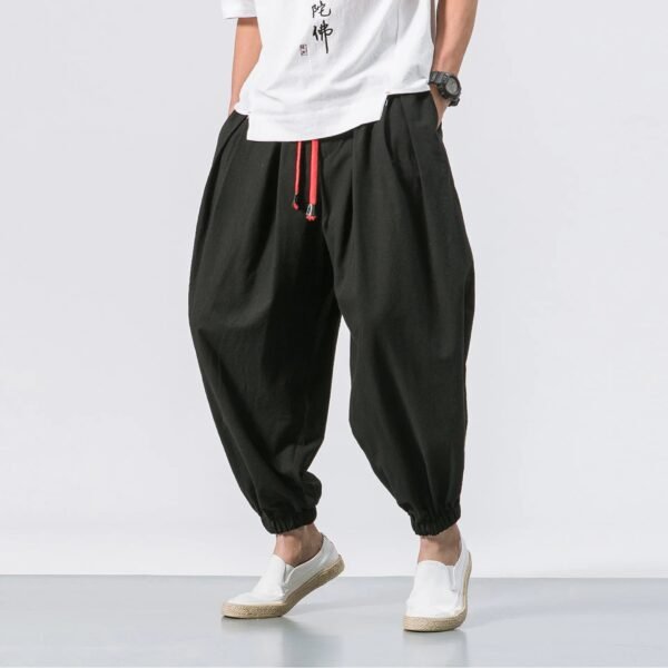 FGKKS New Oversize Men Loose Harem Pants Autumn Chinese Linen Overweight Sweatpants High Quality Casual Brand Trousers Male - Image 7