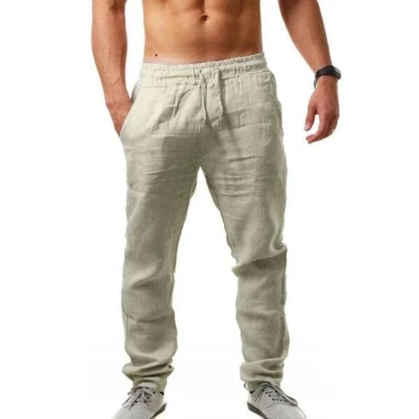2024 Spring/Summer New Men's Cotton Linen Pants Summer Fashion Casual Solid Color Loose Plus Size M-4XL - Image 7