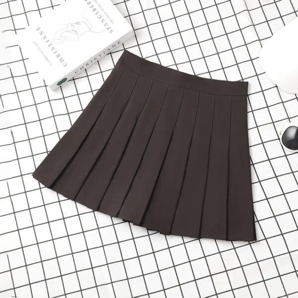 Brown Skirt Ladies 2022 Summer Clothes Women's High Waist Harajuku Korean Style Black Mini Pleated Skirt For School Girl Uniform - Image 12