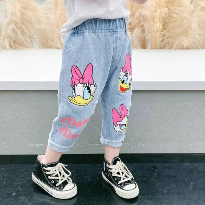 Spring Summer Children Cartoon Daisy Jeans Thin Baby Girls Loose Denim Pants Kids Fashion Casual Trousers for 2-6 Years - Image 7