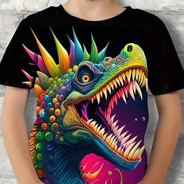 Children's Clothing Boys Tshirt Short Sleeve Child T-Shirt 3D Dinosaur Print Casual Kids Summer Clothes Girls Clothes Tops Tee - Image 2