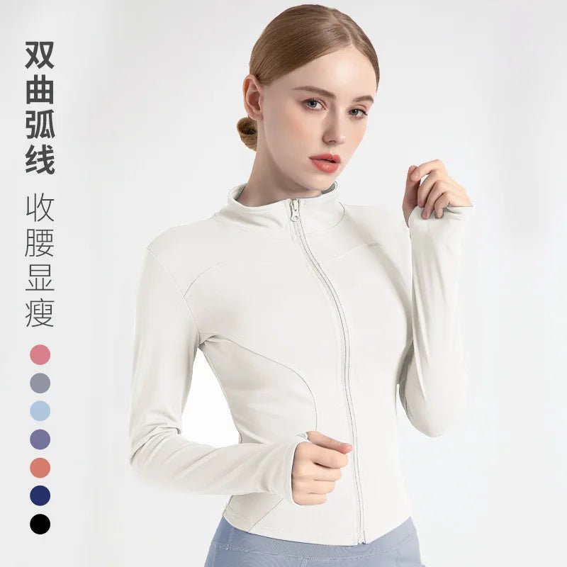 Jackets for Women Fit Coat Women Women Jacket Zippers Casual Wear Long Sleeve Tight Yoga Clothing Slimming Yoga Sports Jacket - Image 10