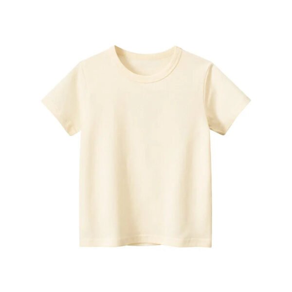 2024 Summer Girls Boys Solid T-Shirts Clothes 100% Pure Cotton Short Sleeve Yellow Red Green Kids UnderShirt Bottomming Clothing - Image 19