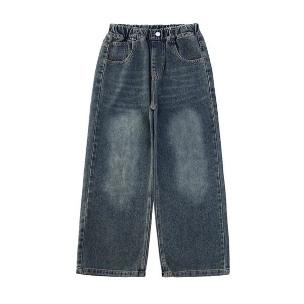 Girl Pocket Bow Embroidery Jeans New Teenage Children Wide Leg Denim Pants for Kids Loose Trousers Spring Autumn 4 -14 Years - Image 6