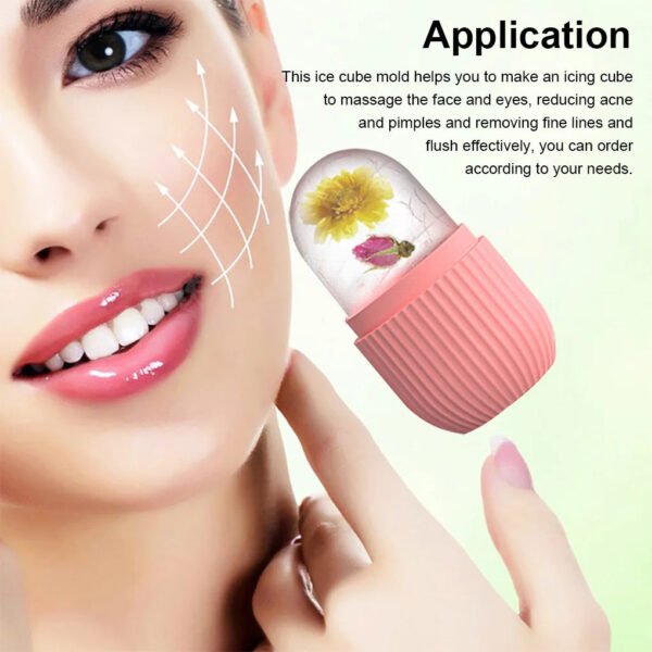 Silicone Ice Facial Roller Skin Care Beauty Lifting Contouring Tools Ice Cube Trays Ice Globe Balls Face Massager Skin Care Tool - Image 4