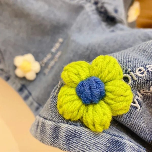 Ambroidered Flower Girl Jeans Baby Boy Kids Jeans Girl Pants Daduhey Wide Leg Pants Harem Trousers Clothes Bottoms - Image 6