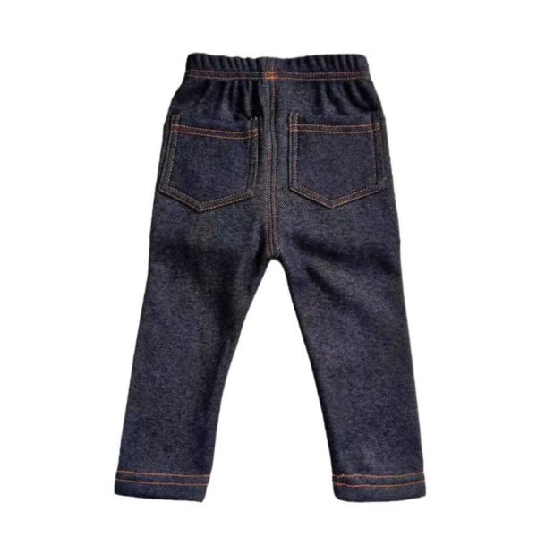 Children's Jeans Boys and Girls' Solid color Thin Velvet Elastic Belt Jeans Infant Elastic Denim Pants1-6Y - Image 6