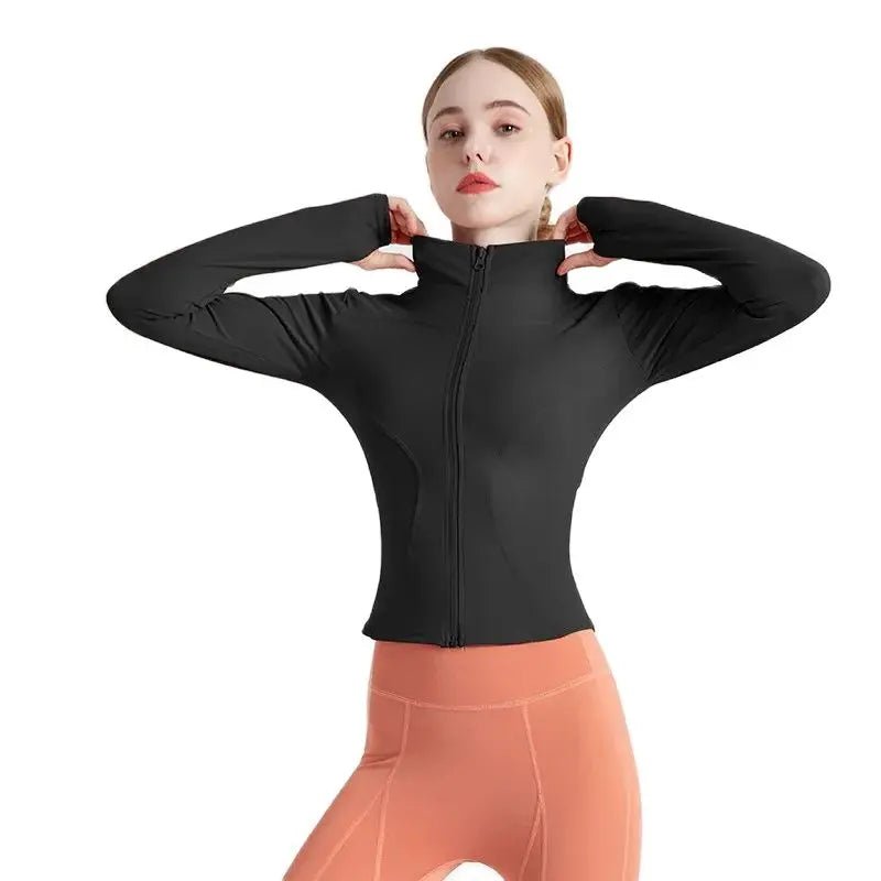 Jackets for Women Fit Coat Women Women Jacket Zippers Casual Wear Long Sleeve Tight Yoga Clothing Slimming Yoga Sports Jacket - Image 3