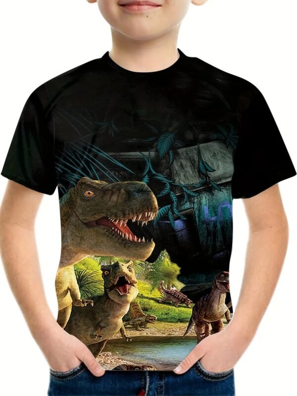 Children's Clothing Boys Tshirt Short Sleeve Child T-Shirt 3D Dinosaur Print Casual Kids Summer Clothes Girls Clothes Tops Tee - Image 20