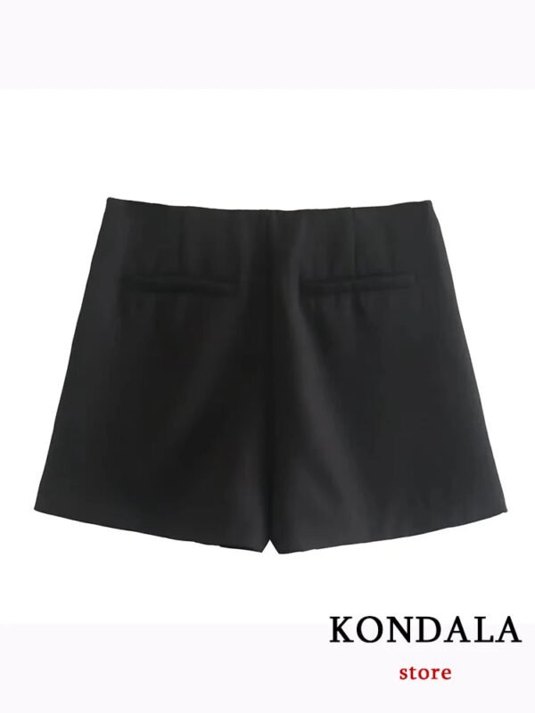 TRAFZA Women Fashion 2025 Casual Mini Asymmetrical Skirts Shorts High Waist Back Pockets Wide Leg Skirts Zipper Female Shorts - Image 6