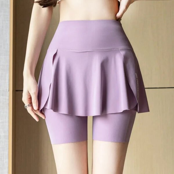 Fake Two Items Shorts Women Big Size Shorts with Pocket Gym Trainning Running Yoga Shorts Stretchy Cycling Three Point Pants - Image 4