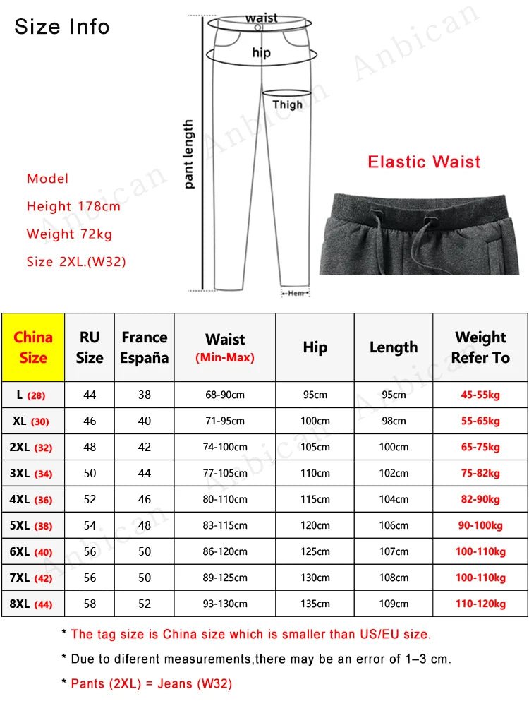 Winter Men's Sweatpants Thick Warm Fleece Joggers Sportswear Zip Pockets Cotton Casual Track Pants Plus Size 6XL 7XL 8XL - Image 6