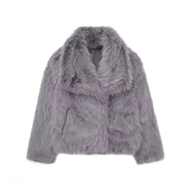 Coat Women Fashion Oversized Turn Down Collar Fluffy Faux Fur Coat Women Vintage Faux Fur Jacket Coats Winter Clothes Women - Image 7
