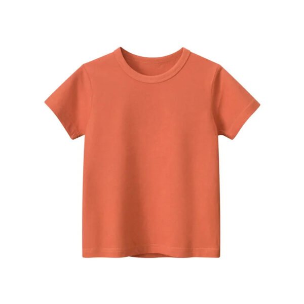 2024 Summer Girls Boys Solid T-Shirts Clothes 100% Pure Cotton Short Sleeve Yellow Red Green Kids UnderShirt Bottomming Clothing - Image 11