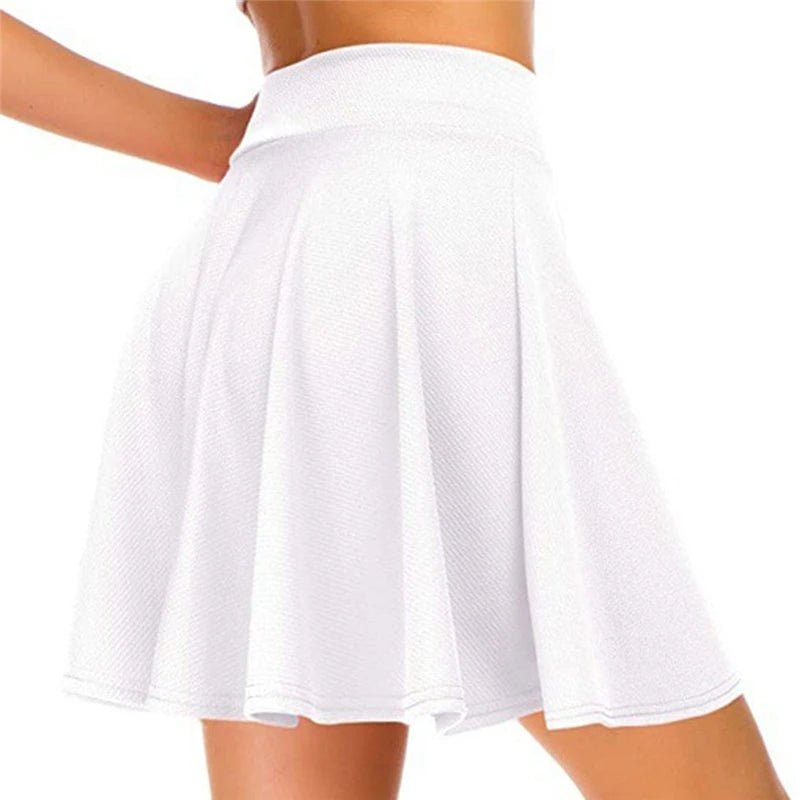 Women's Basic Versatile Stretchy Flared Casual Mini Skater Skirt Red Black Green Blue Short Skirt 3XL - Image 3
