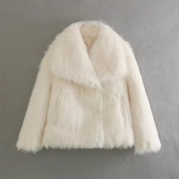 Coat Women Fashion Oversized Turn Down Collar Fluffy Faux Fur Coat Women Vintage Faux Fur Jacket Coats Winter Clothes Women - Image 12