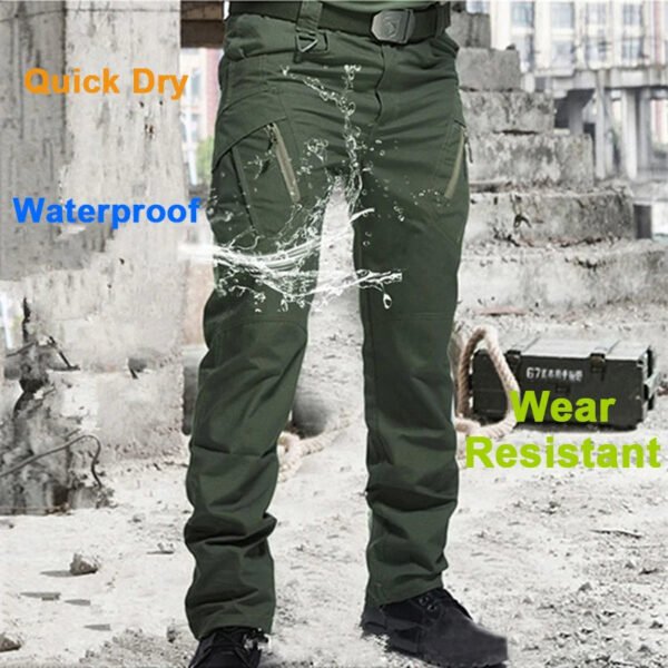 Men City Pants Cargo Trousers Multi-pocket Waterproof Wear-resistant Casual Training Overalls  Fat Cargo Quick Dry Pants - Image 4